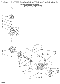 BRAKE, CLUTCH, GEARCASE, MOTOR & PUMP Diagram and Parts List for LST9355BZ0  Whirlpool Washer