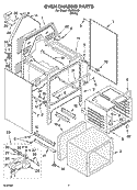 OVEN CHASSIS PARTS Diagram and Parts List for WLP85800  Whirlpool Range