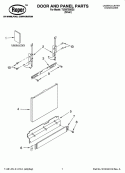 DOOR AND PANEL PARTS Diagram and Parts List for TUD8750SD2  Estate Dishwasher