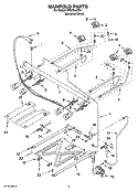 MANIFOLD PARTS Diagram and Parts List for SF272LXTD1  Whirlpool Range
