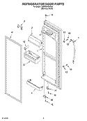 REFRIGERATOR DOOR Diagram and Parts List for 3XED5SHGKS00  Whirlpool Refrigerator