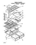 SHELF Diagram and Parts List for RT18BMXAW01  Roper Refrigerator