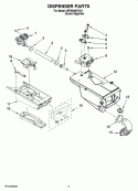DISPENSER PARTS Diagram and Parts List for WFW8400TE01  Whirlpool Washer