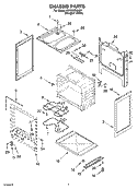 CHASSIS PARTS Diagram and Parts List for 4RF302BXKQ1  Whirlpool Range