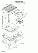 SHELF PARTS, OPTIONAL PARTS Diagram and Parts List for ET1FTEXVQ01  Whirlpool Refrigerator