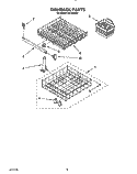 DISHRACK Diagram and Parts List for WU1000X4  Roper Dishwasher