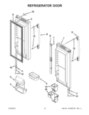REFRIGERATOR DOOR Diagram and Parts List for GX5FHDXVQ07  Whirlpool Refrigerator