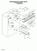 REFRIGERATOR LINER PARTS Diagram and Parts List for KBRO36FTX03  KitchenAid Refrigerator