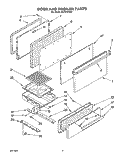 DOOR AND BROILER Diagram and Parts List for FLP310YW0  Roper Range