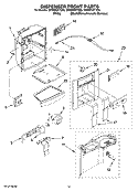 DISPENSER FRONT PARTS Diagram and Parts List for GF6NFEXTB00  Whirlpool Refrigerator