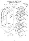 REFRIGERATOR LINER Diagram and Parts List for 4ED20ZKXDN01  Whirlpool Refrigerator