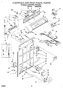 CONTROLS AND REAR PANEL Diagram and Parts List for LST9245BN1  Whirlpool Washer
