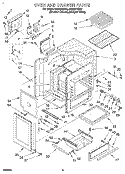 OVEN AND DRAWER Diagram and Parts List for SS385PEBQ0  Whirlpool Range