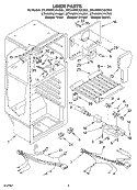 LINER Diagram and Parts List for ET4WPKYKT01  Whirlpool Refrigerator