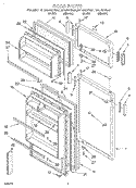 DOOR Diagram and Parts List for RT14ZKYFW01  Roper Refrigerator