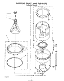 AGITATOR, BASKET AND TUB Diagram and Parts List for LA5360XSW1  Whirlpool Washer