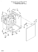 WASHER CABINET Diagram and Parts List for LTE5243DQ1  Whirlpool Washer Dryer Combo