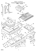 SHELF Diagram and Parts List for KTRS22KFAL00  KitchenAid Refrigerator