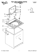 TOP AND CABINET PARTS Diagram and Parts List for 3NWTW5505SQ0  Whirlpool Washer