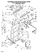CONTROLS AND REAR PANEL PARTS Diagram and Parts List for 4PLBR8543JT2  Whirlpool Washer