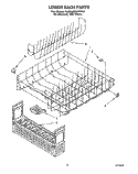 LOWER RACK Diagram and Parts List for KUDA23HYWH1  KitchenAid Dishwasher