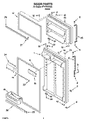 DOOR PARTS Diagram and Parts List for ET1FTKXKQ06  Whirlpool Refrigerator