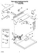 TOP AND CONSOLE PARTS Diagram and Parts List for LEN1000PQ0  Whirlpool Dryer