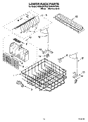 LOWER RACK PARTS Diagram and Parts List for GU2548XTPS3  Whirlpool Dishwasher