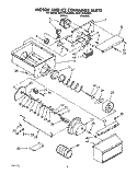 MOTOR AND ICE CONTAINER Diagram and Parts List for 8ED27DQXAN03  Whirlpool Refrigerator