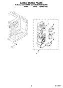 LATCH BOARD PARTS Diagram and Parts List for KCMS1555SBL0  KitchenAid Microwave