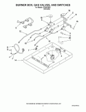 BURNER BOX, GAS VALVES, AND SWITCHES Diagram and Parts List for ICS300VM01  Whirlpool Cooktop