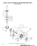 BRAKE, CLUTCH, GEARCASE, MOTOR AND PUMP Diagram and Parts List for KAWE800SWH1  Whirlpool Washer