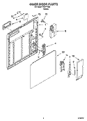 INNER DOOR PARTS Diagram and Parts List for IRD6710Q2  Inglis Dishwasher