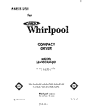 SECTION Diagram and Parts List for LE4900XMW0  Whirlpool Dryer