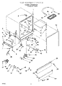 TUB ASSEMBLY Diagram and Parts List for DU800DWGQ0  Whirlpool Dishwasher