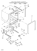 TUB AND FRAME Diagram and Parts List for KUDC25CHBL0  KitchenAid Dishwasher