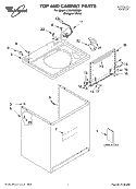TOP AND CABINET PARTS Diagram and Parts List for LSQ7030MQ0  Whirlpool Washer
