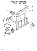 DOOR AND LATCH PARTS Diagram and Parts List for DU1145XTPQ7  Whirlpool Dishwasher