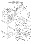 LINER Diagram and Parts List for ET18CMXJW01  Whirlpool Refrigerator
