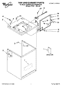 TOP AND CABINET PARTS Diagram and Parts List for 4PLBR8543JQ3  Whirlpool Washer