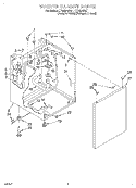 WASHER CABINET Diagram and Parts List for LTG5243DQ1  Whirlpool Washer Dryer Combo