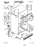 CABINET Diagram and Parts List for 3VET23DKAW00  Whirlpool Refrigerator