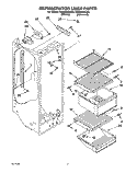 REFRIGERATOR LINER Diagram and Parts List for RS20DKXBL00  Roper Refrigerator
