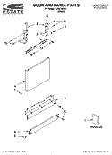 DOOR AND PANEL PARTS Diagram and Parts List for TUD8750SD1  Estate Dishwasher