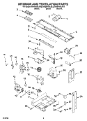 INTERIOR AND VENTILATION PARTS Diagram and Parts List for KHMS155LWH3  KitchenAid Microwave