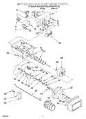 MOTOR AND ICE CONTAINER Diagram and Parts List for 4KSRS27QFW02  KitchenAid Refrigerator