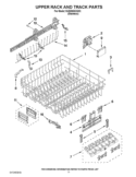 UPPER RACK AND TRACK PARTS Diagram and Parts List for KUDE60SXSS3  KitchenAid Dishwasher