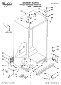 CABINET PARTS Diagram and Parts List for ED5NHGXTQ00  Whirlpool Refrigerator