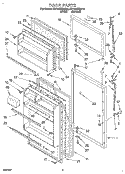 DOOR Diagram and Parts List for ET14NKXDW10  Whirlpool Refrigerator