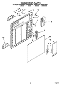 INNER DOOR PARTS Diagram and Parts List for DU930PWPQ1  Whirlpool Dishwasher